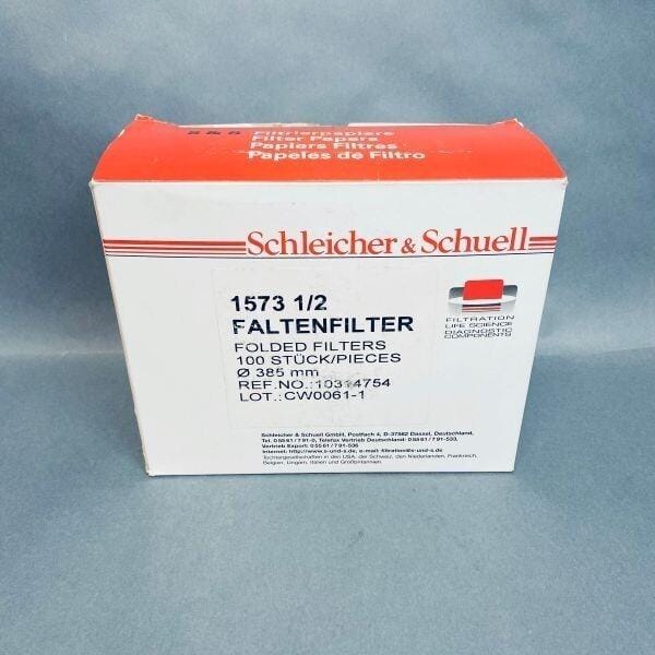 Schleicher and Schuell Filter Paper Folded 1573 1/2 385 mm Pack of 80 Filters Filter Paper Schleicher and Schuell