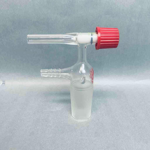 Scientific Glass Flow Control Adapter 29/42 Standard Taper Joint with Sidearm Hose Barb Jointed Glassware Scientific Glassblowing