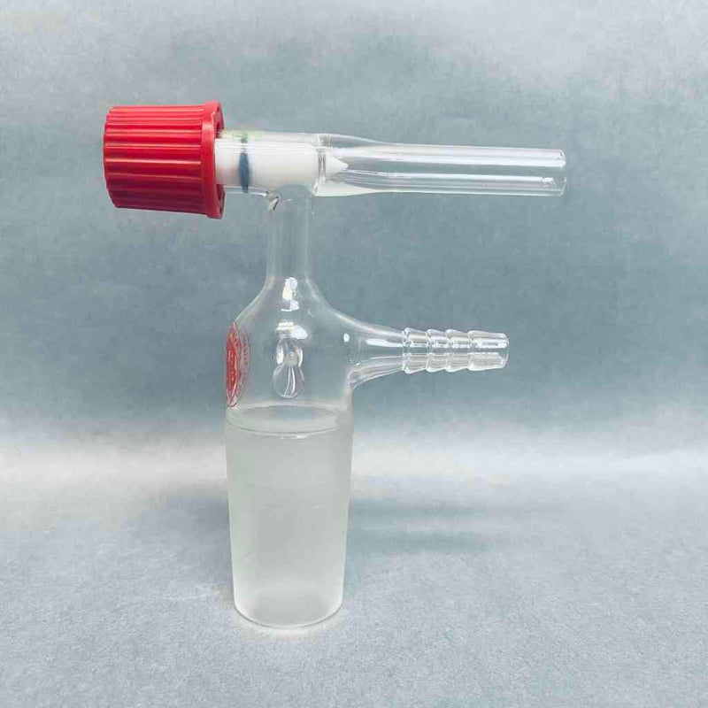 Scientific Glass Flow Control Adapter 29/42 Standard Taper Joint with Sidearm Hose Barb Jointed Glassware Scientific Glassblowing
