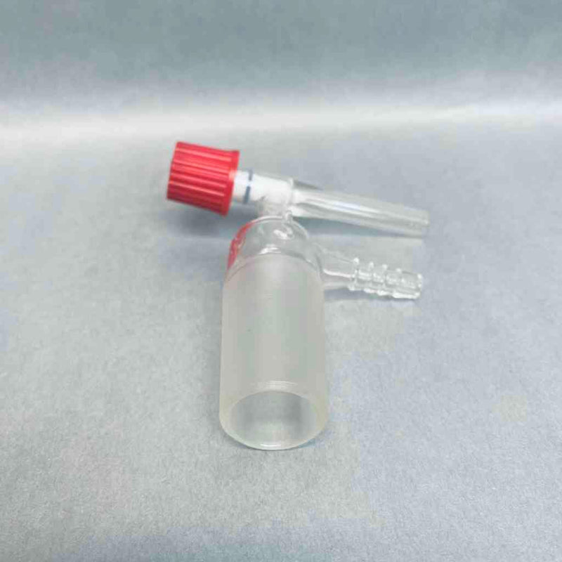 Scientific Glass Flow Control Adapter 29/42 Standard Taper Joint with Sidearm Hose Barb Jointed Glassware Scientific Glassblowing