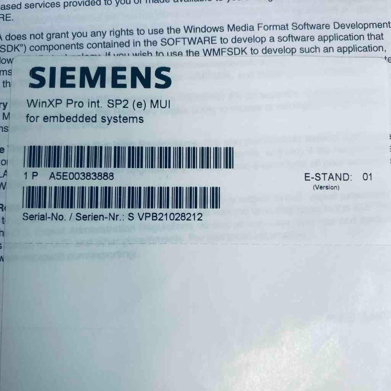 Siemens Recovery-CD 1-2 WXPiSP2 Computer and Equipment Software Siemens