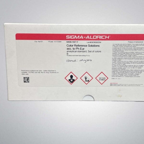 Sigma Aldrich Color Reference Solutions Set of Colors B — Life Sciences ...