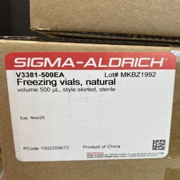 Sigma-Aldrich Freezer Vial 500 ul Skirted Sterile 500 Vials Lab Consumables::Tubes, Vials, and Flasks Sigma-Aldrich