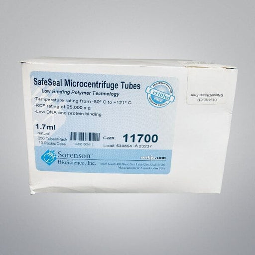 Sorenson Centrifuge Tube 1.7 ml SafeSeal Pack of 250 Tubes Lab Consumables::Tubes, Vials, and Flasks Sorenson