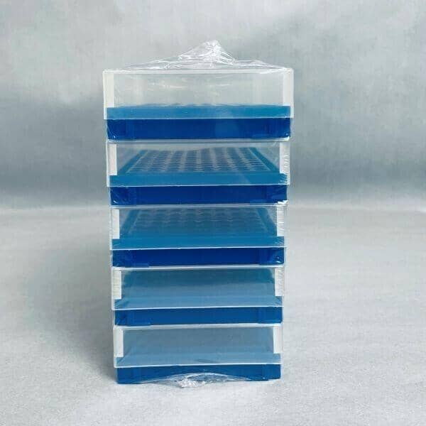 SP Bel-Art PCR Rack 96 Well for 0.2 ml Tubes Blue Pack of 5 Racks Tube Racks SP Bel-Art