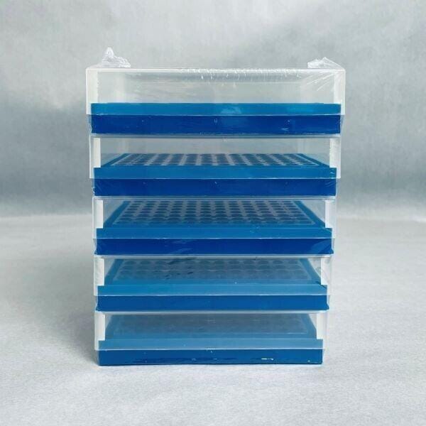 SP Bel-Art PCR Rack 96 Well for 0.2 ml Tubes Blue Pack of 5 Racks Tube Racks SP Bel-Art
