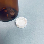 Standard Boston Round Glass Bottle Amber 16 oz with White Cap Total of 7 Bottles Jars & Reagent Bottles VWR