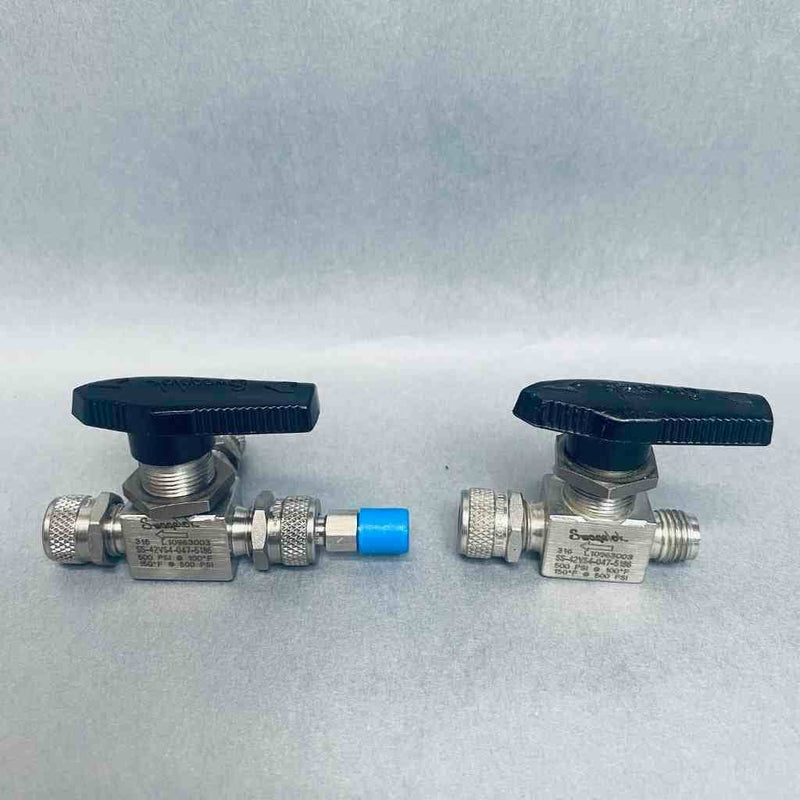 Swagelok Ball Valve 1/16" 1/4" 1/4" 3-Way Valve Lot of 2 Valves Ball Valves Swagelok