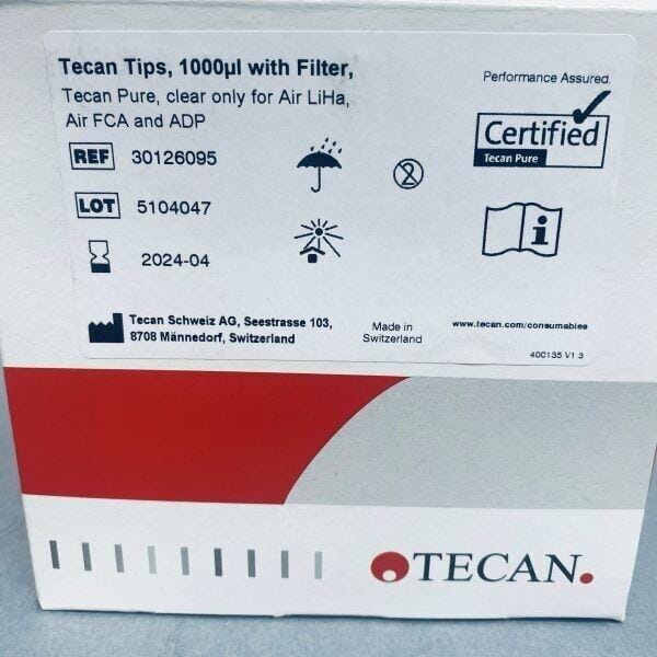 Tecan Filtered Pipette Tips for Air LiHa, Air FCA and ADP 1000 ul 10 Racks of 96 Pipettes Tecan