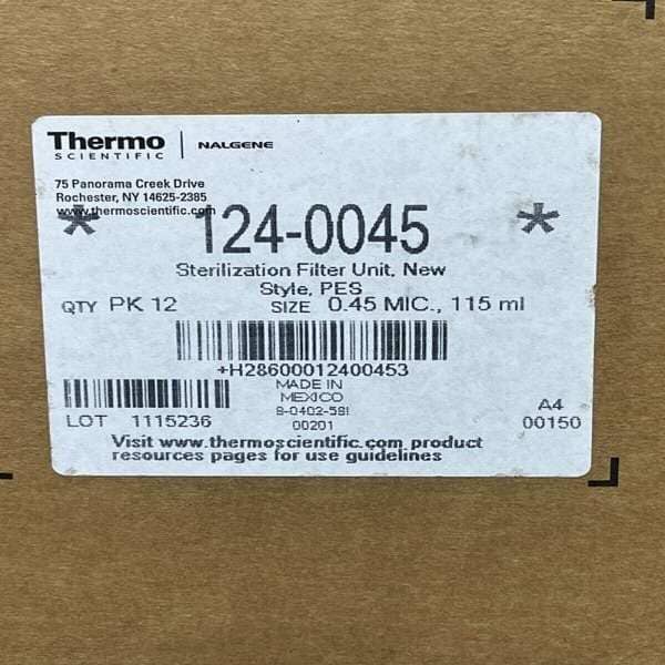 Thermo Filter Unit 115 ml .45 um PES Filter and Receiver Total of 12 Filters Filters Thermo Scientific