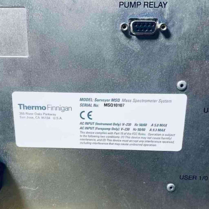 Thermo Finnigan Surveyor MSQ Mass Spectrometer System LC/MS/GC Thermo Finnigan