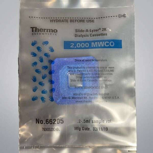 Thermo Scientific 66205 Slide-A-Lyzer Dialysis Cassette 2K MWCO 5 ml Pack of 9 Filters Thermo Scientific