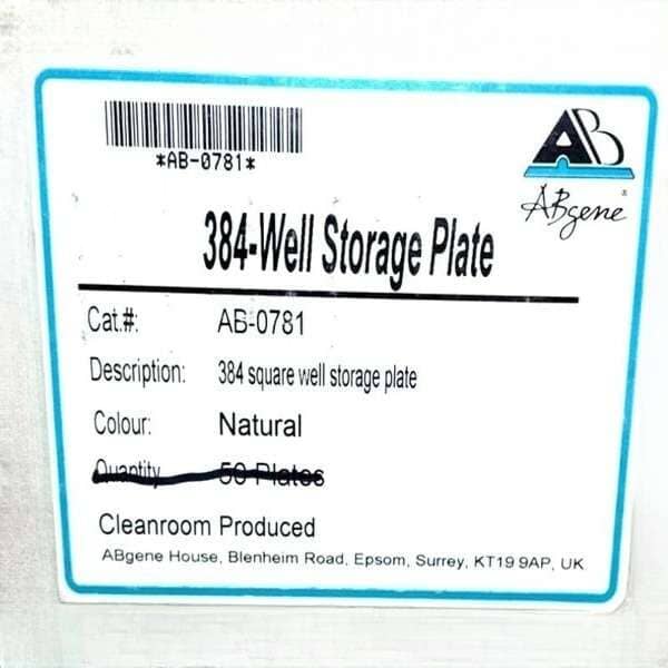 Thermo Scientific AB-0781 Storage Plates 384 Wells Sterile Pack of 10 Petri Dishes/Culture Plates Thermo Scientific