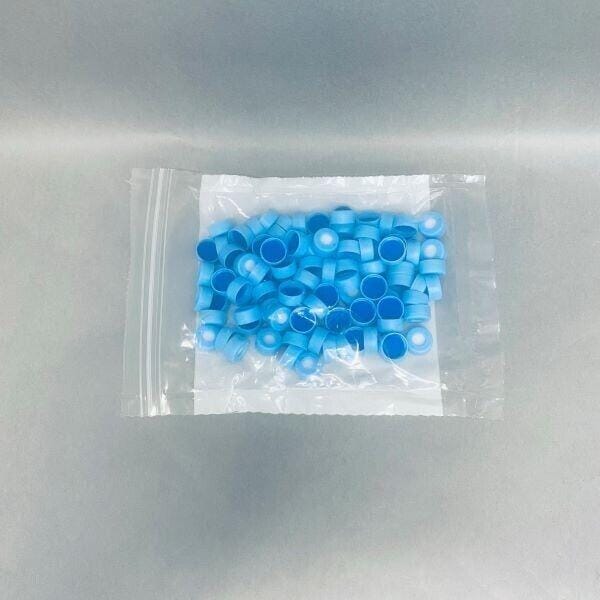 Thermo Scientific Cap SureSTART 11 mm White Silicone Blue PTFE Septa 100 Caps Vials Thermo Scientific