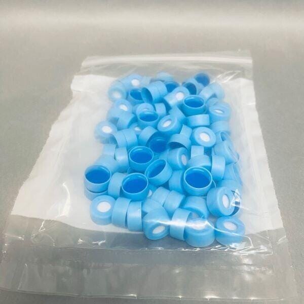 Thermo Scientific Cap SureSTART 11 mm White Silicone Blue PTFE Septa 100 Caps Vials Thermo Scientific