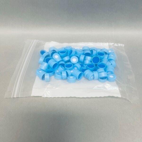 Thermo Scientific Cap SureSTART 11 mm White Silicone Blue PTFE Septa 100 Caps Vials Thermo Scientific