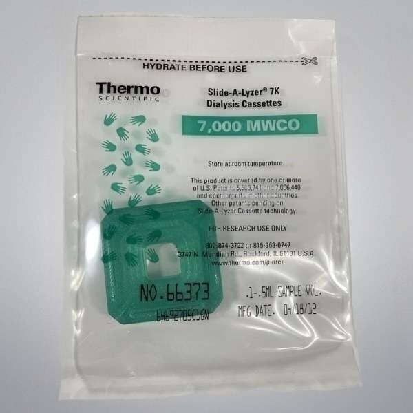 Thermo Scientific Dialysis Cassette Slide-A-Lyzer 7 K MWCO 0.5 ml 12 Cassettes Other Thermo Scientific