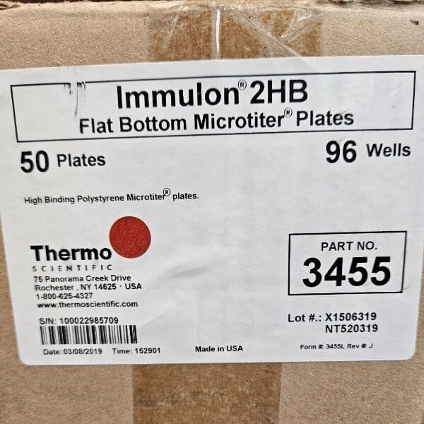 Thermo Scientific Microplate 96 Well 330 ul Immulon 2HB Nonsterile PS 40 Plates Lab Consumables::Storage and Culture Plates Thermo Scientific