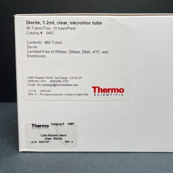 Thermo Scientific Microtiter Tube 1.2 ml 33 Racks with 96 Tubes Each Lab Consumables::Tubes, Vials, and Flasks Thermo Scientific