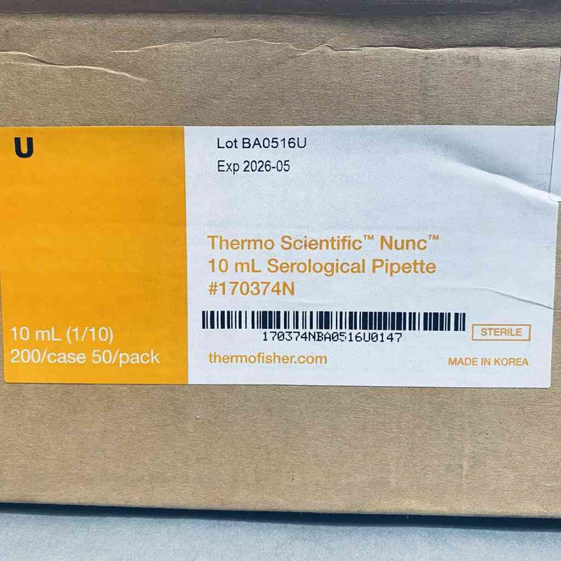 Thermo Scientific Nunc Serological Pipette 10 ml Sterile Lot of 400 Pipettes Pipettes & Pipette Tips Thermo Scientific