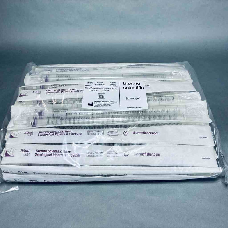 Thermo Scientific Nunc Serological Pipette 50 ml Polystyrene Case of 100 Pipets Pipets & Pipette Tips Thermo Scientific