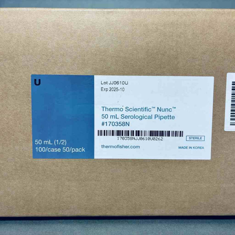 Thermo Scientific Nunc Serological Pipette 50 ml Polystyrene Case of 100 Pipets Pipets & Pipette Tips Thermo Scientific