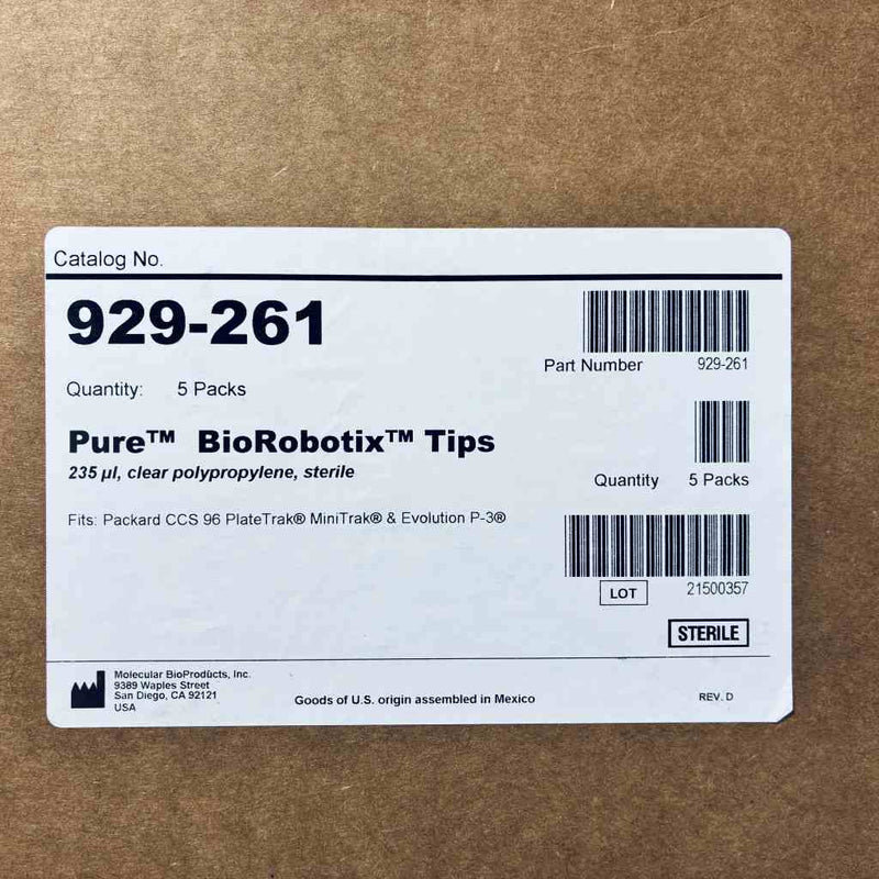 Thermo Scientific Pipette Tips 235 ul BioRobotix Sterile Case of 50 Racks Pipets & Pipette Tips Thermo Scientific