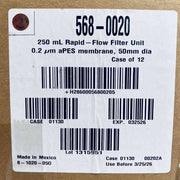 Thermo Scientific Rapid Flow Filter 250 ml 0.2 um PES Case of 12 Filters Filters Thermo Scientific