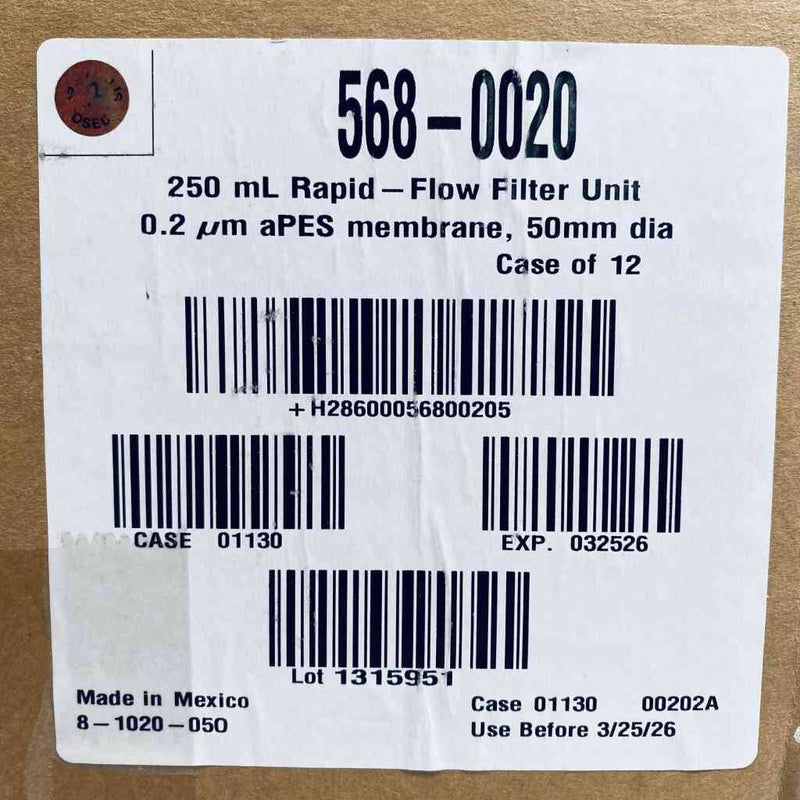 Thermo Scientific Rapid Flow Filter 250 ml 0.2 um PES Case of 12 Filters Filters Thermo Scientific