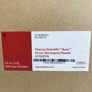 Thermo Scientific Serological Pipette 25 ml Sterile Sealed Case of 200 Pipets Pipets & Pipette Tips Thermo Scientific