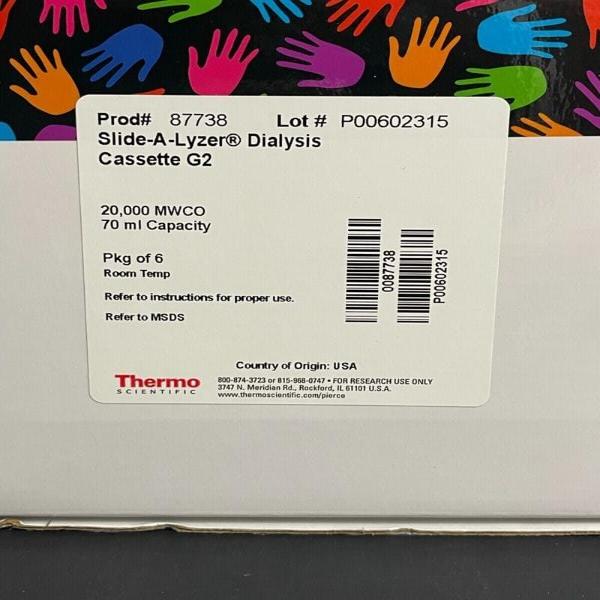 Thermo Scientific Slide-A-Lyzer Cassette G2 20K MWCO 70 ml Pack of 6 Other Thermo Scientific