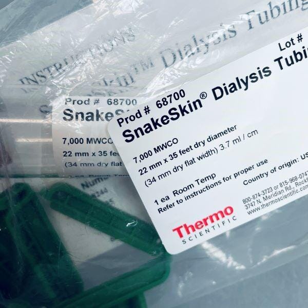 Thermo Scientific SnakeSkin Dialysis Tubing 7K MWCO 22 mm ID with Clips Filters Thermo Scientific