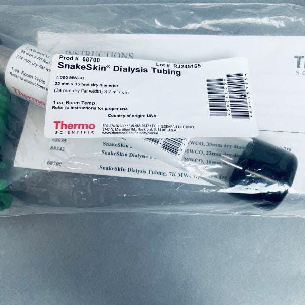 Thermo Scientific SnakeSkin Dialysis Tubing 7K MWCO 22 mm ID with Clips Filters Thermo Scientific