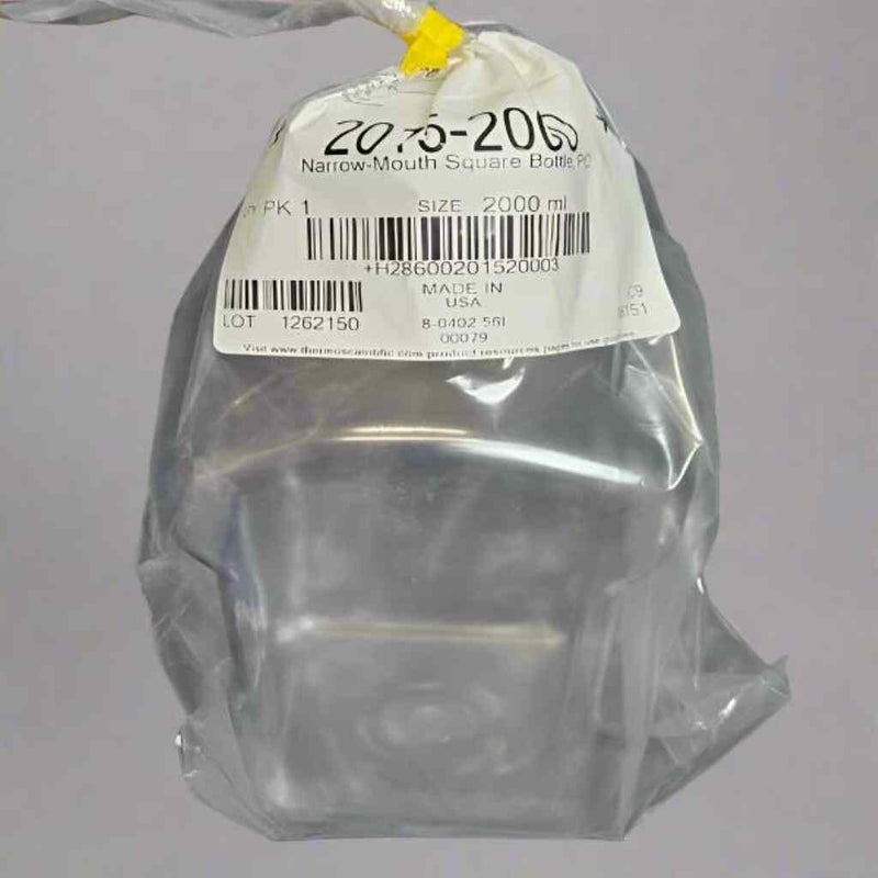 Thermo Scientific Square Bottle Narrow Mouth 2000 ml with Lid 6 Bottles Jars & Reagent Bottles Thermo Scientific