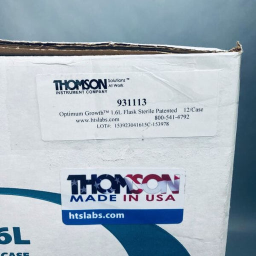Thomson Optimum Growth Flask with Vent Cap 1.6 L Sterile Lot of 10 Flasks Lab Flasks Thomson