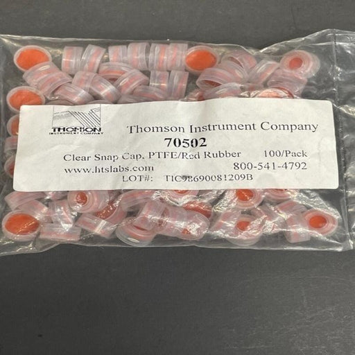 Thomson Snap Cap 11 mm Clear with Rubber Septa Sealed 500 Caps Lab Consumables::Tubes, Vials, and Flasks Thomson