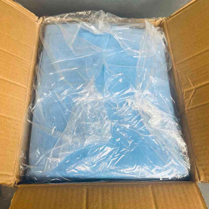Tians Environstar SMS Disposable Lab Coat Extra Large 3 Pockets Blue Case of 30 Coats PPE Tians