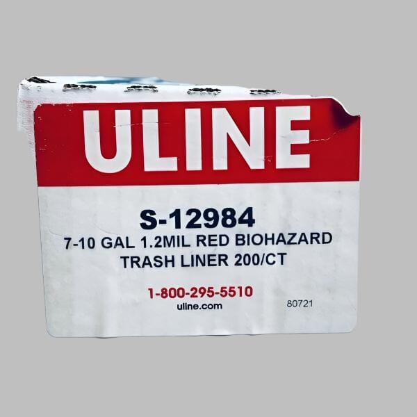 Uline Biohazard Trash Liner 10 Gallon 1.2 mil Total of 180 Bags Other Medical & Lab Equipment Uline