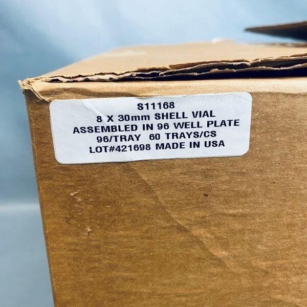 Unchained Labs Shell Vial Tray 8 x 30 mm Case of 60 Trays with 96 Vials Each Vials Unchained Labs