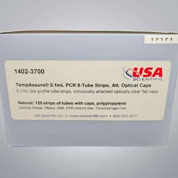 USA Scientific 8 Tube Strip 0.1 ml TempAssure with Attached Cap 120 Strips Lab Consumables::Tubes, Vials, and Flasks Usa Scientific