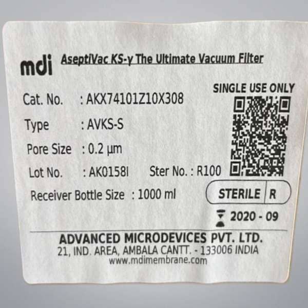 Vacuum Filter 0.2 um with 1000 ml Receiver Bottle 2 Filter Systems Filters MDI Membrane