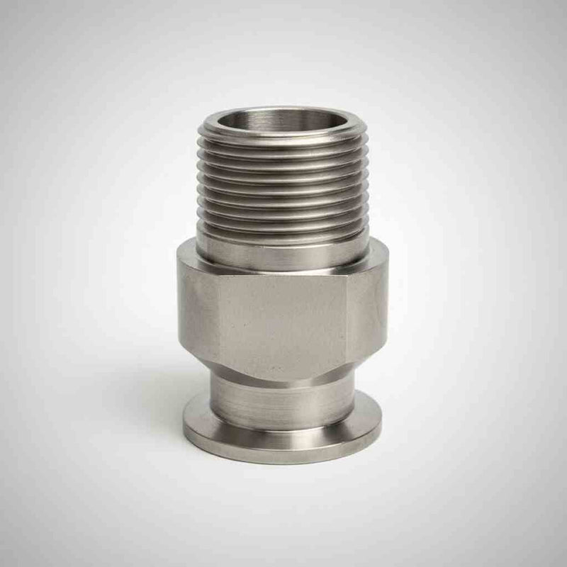 Vacuum Fitting KF25 Flange to 1 in. Male Threaded Adapter Stainless Steel Sanitary Fittings Ideal Vacuum