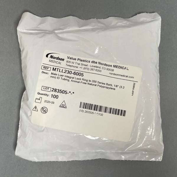 Value Plastics Male Luer Lock to Hose Barb 1/8 in. Fitting Total of 300 Adapters Luer Value Plastics