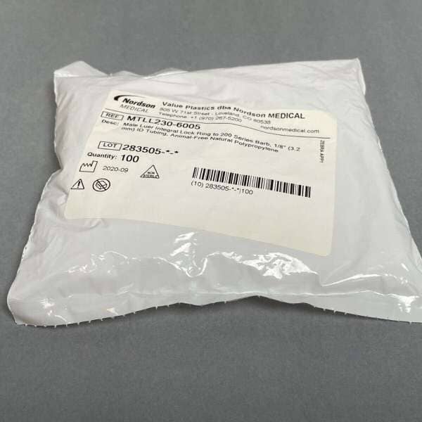 Value Plastics Male Luer Lock to Hose Barb 1/8 in. Fitting Total of 300 Adapters Luer Value Plastics