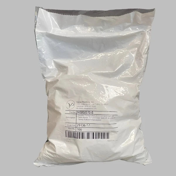 Value Plastics Straight Reduction Connector 1/2 in. to 3/8 in. Pack of 100 Lab Equipment::Pumps, Pump Access. & Tubing Value Plastics