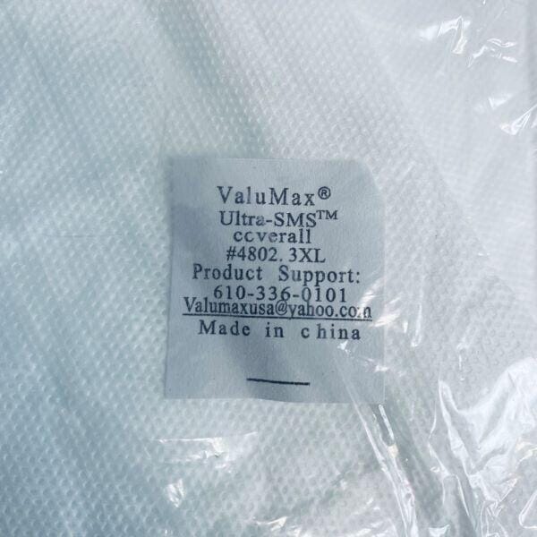 ValuMax Ultra-Safe Coveralls with Elastic Cuffs and Thumb Loops 3XL Case of 25 Protective Suits & Coveralls ValuMax