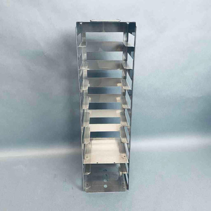 Vertical Freezer Rack 9 Place with Locking Bars and Handle for 2 in. Boxes W5.5" x D5.5" x H19.75" Lab Freezers & Refrigerators VWR