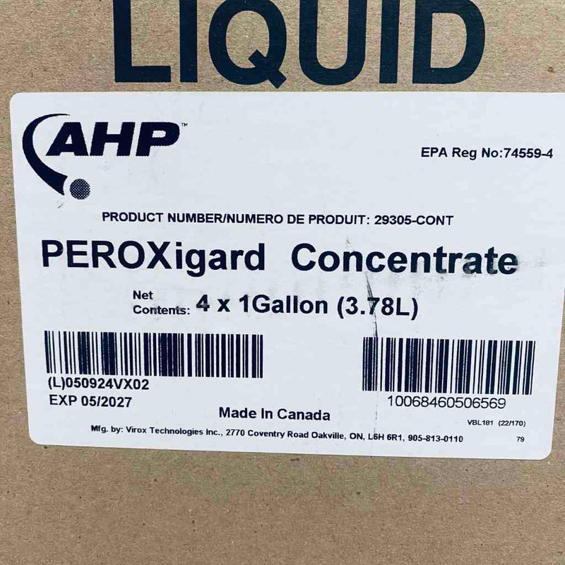 Virox Technologies Peroxigard Concentrate Liquid 1 Gallon Accelerated Hydrogen Peroxide Case of 4 Bottles Cleaning Equipment & Kits Virox Technologies