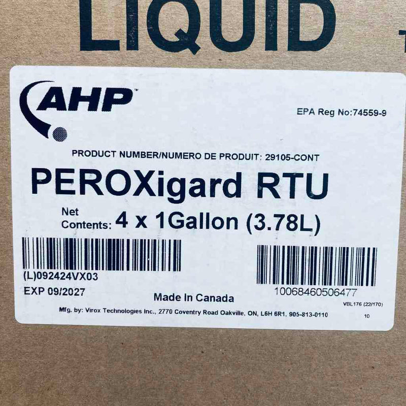 Virox Technologies Peroxigard RTU Liquid 1 Gallon Accelerated Hydrogen Peroxide Case of 4 Bottles Cleaning Equipment & Kits Virox Technologies