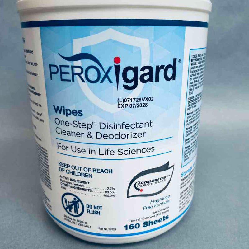 Virox Technologies Peroxigard Wipes Accelerated Hydrogen Peroxide Case of 12 Canisters with 160 Wipes Each Cleaning Equipment & Kits Virox Technologies